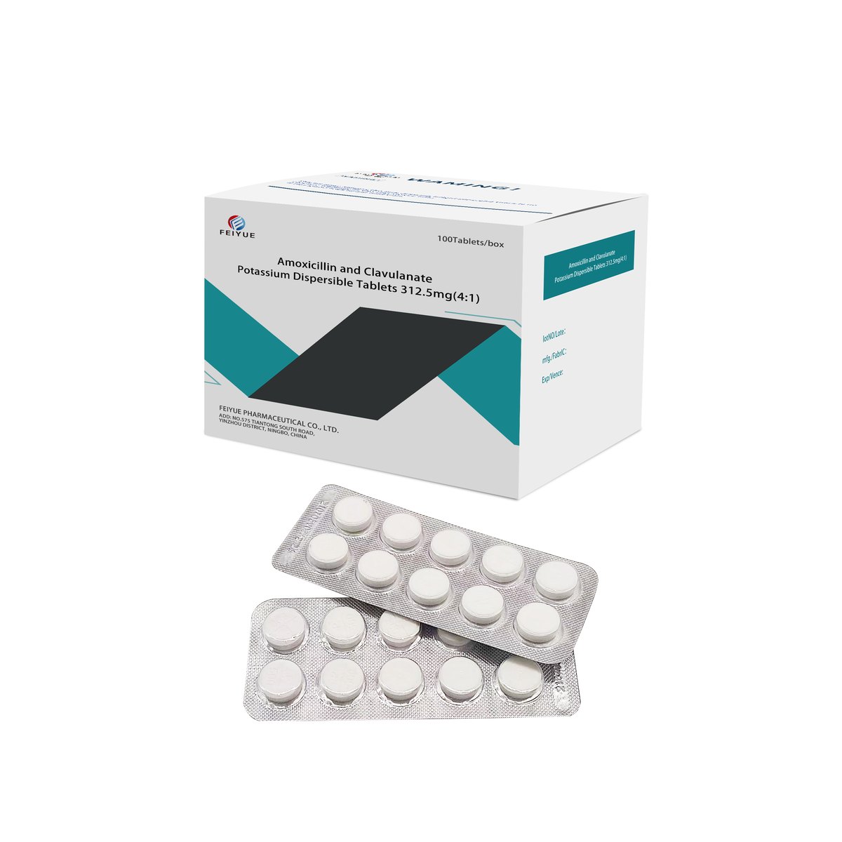 Amoxicillin and Clavulanate Potassium Dispersible Tablets 312.5mg / 375mg / 457mg / 562.5mg / 625mg / 1000mg - view 2