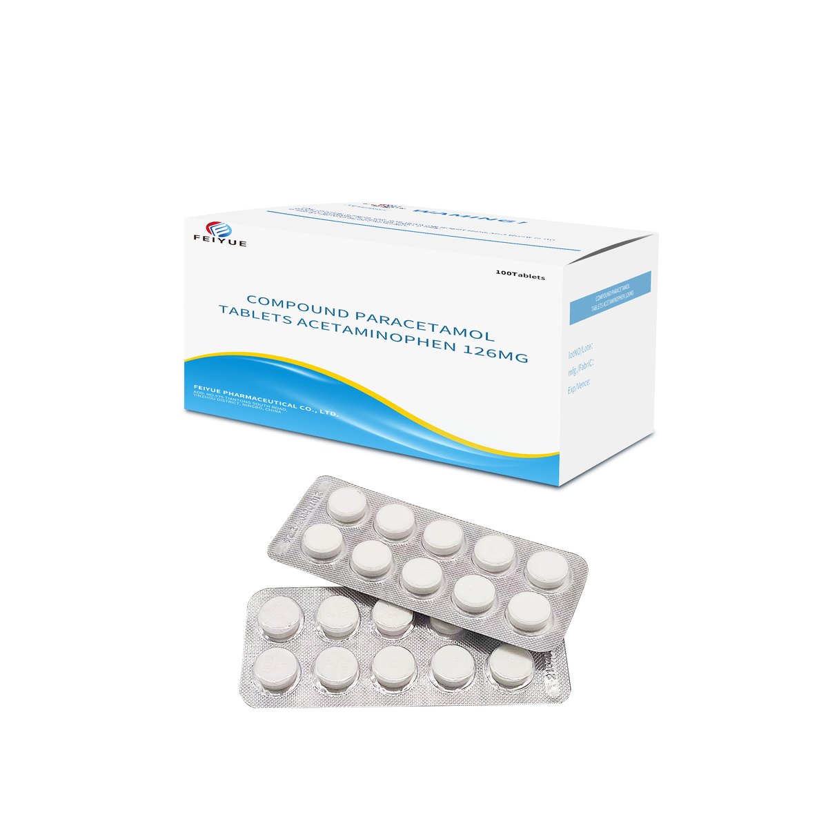 Compound Paracetamol Tablets (Acetaminophen+Aspirin+Caffeine) Paracetamol 126mg + Acetylsalicylic Acid 230mg + Caffeine 30mg