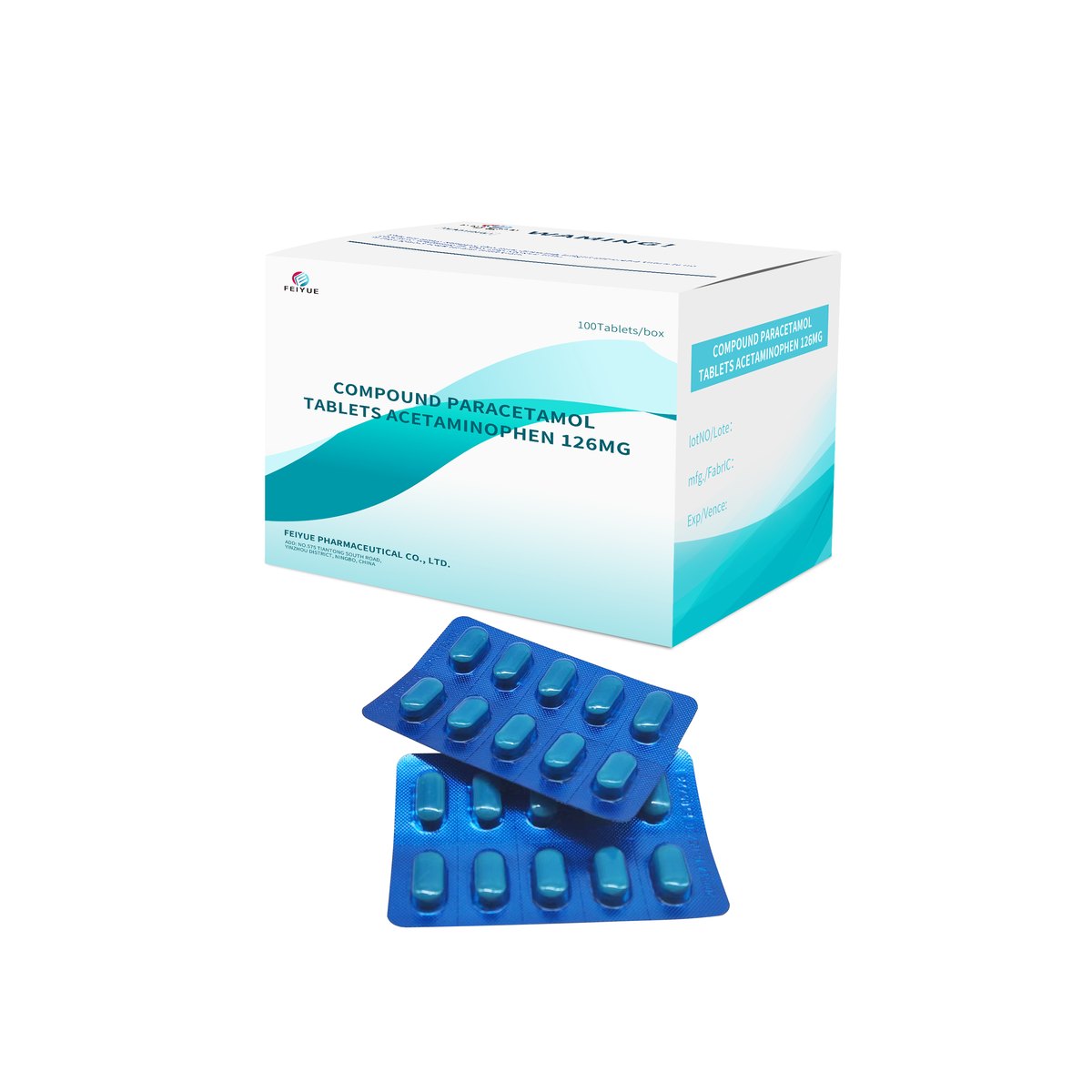 Compound Paracetamol Tablets (Acetaminophen+Aspirin+Caffeine) Paracetamol 126mg + Acetylsalicylic Acid 230mg + Caffeine 30mg - view 2