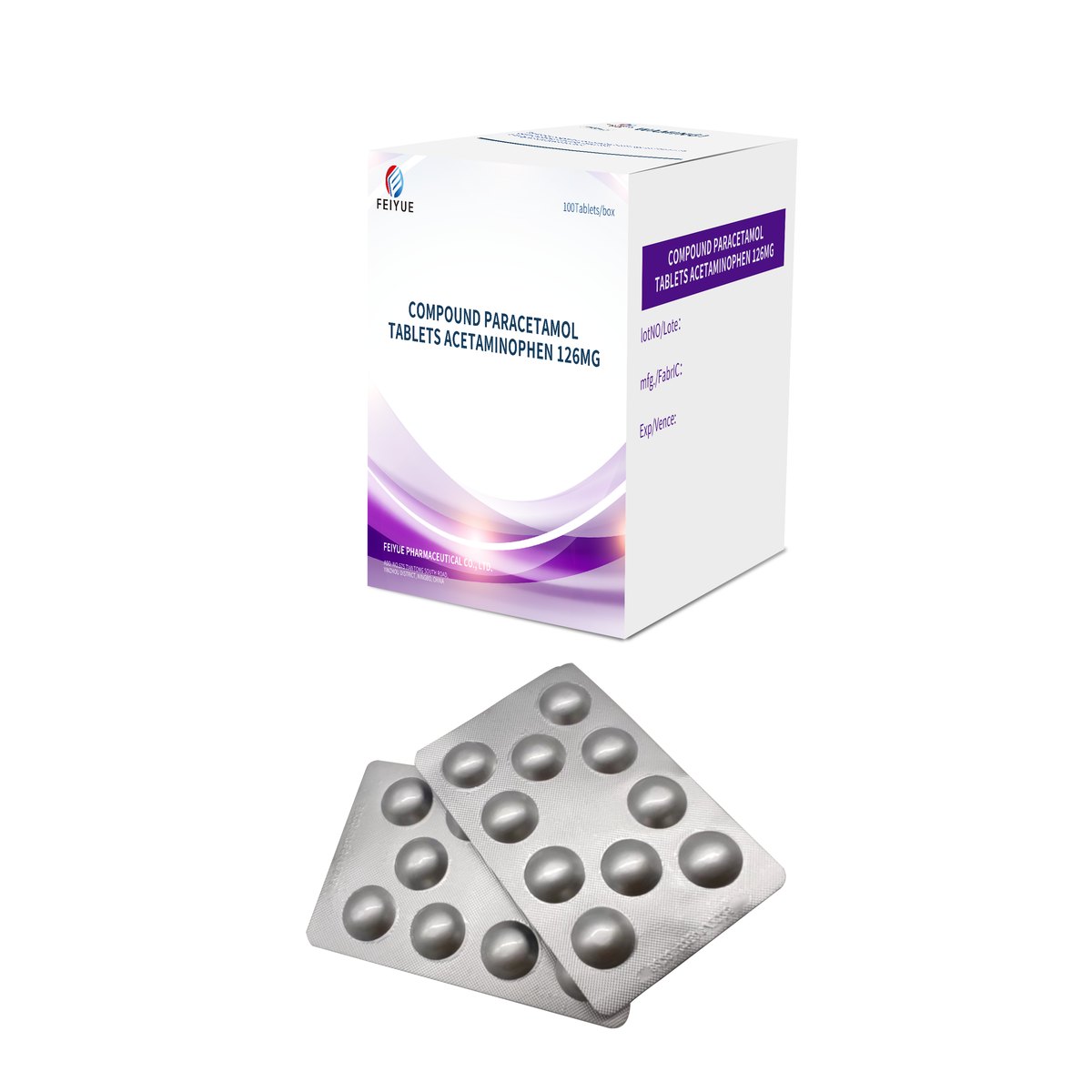 Compound Paracetamol Tablets (Acetaminophen+Aspirin+Caffeine) Paracetamol 126mg + Acetylsalicylic Acid 230mg + Caffeine 30mg - view 3