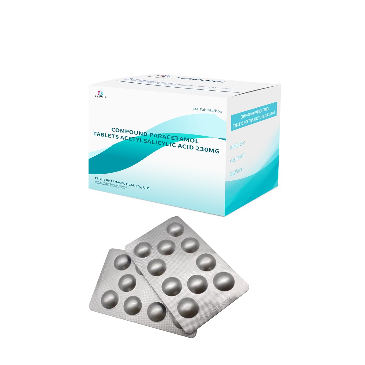 Compound Paracetamol Tablets (Acetaminophen+Aspirin+Caffeine) Paracetamol 126mg + Acetylsalicylic Acid 230mg + Caffeine 30mg - view 5