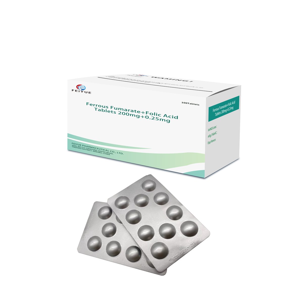 Ferrous Fumarate + Folic Acid Tablets 200mg+0.25mg