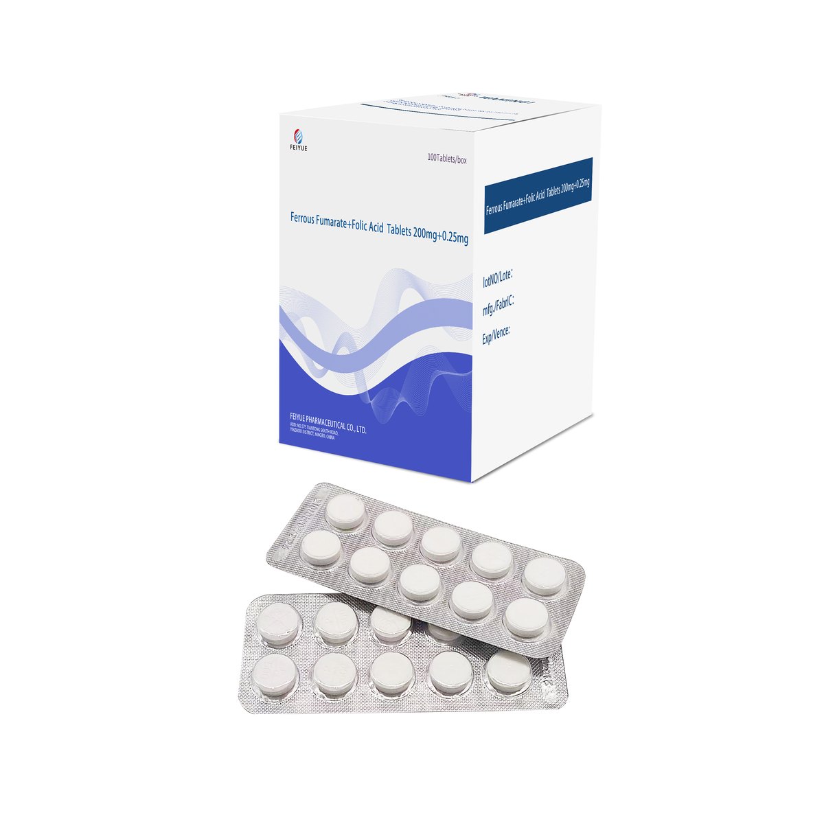 Ferrous Fumarate + Folic Acid Tablets 200mg+0.25mg - view 1