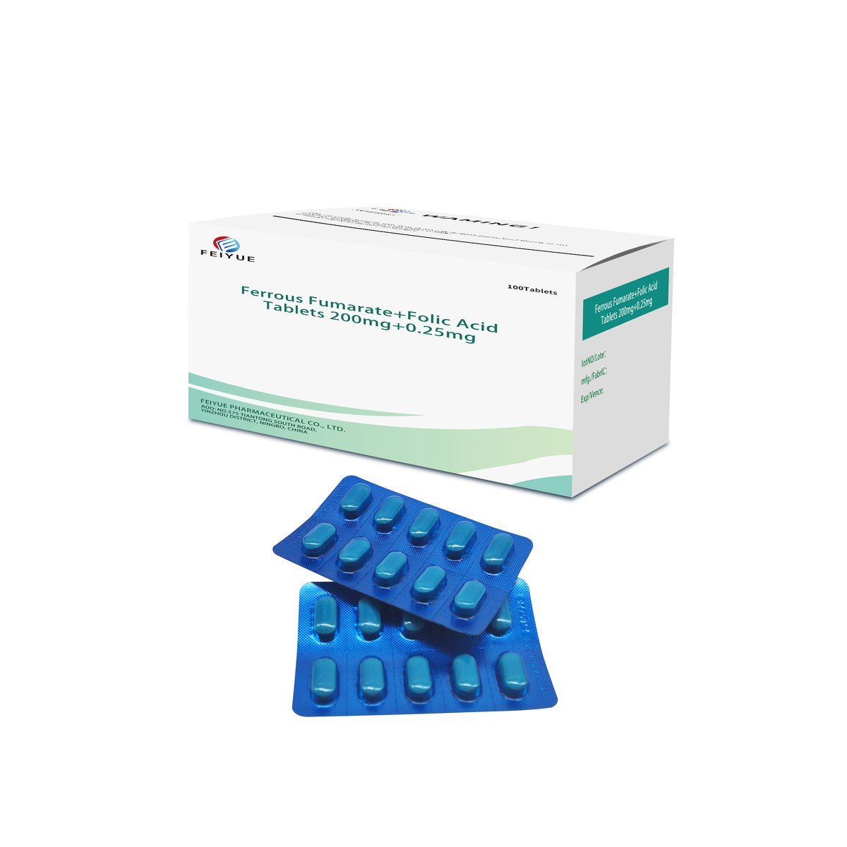 Ferrous Fumarate + Folic Acid Tablets 200mg+0.25mg - view 2