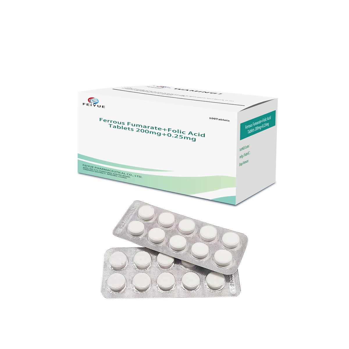 Ferrous Fumarate + Folic Acid Tablets 200mg+0.25mg - view 3