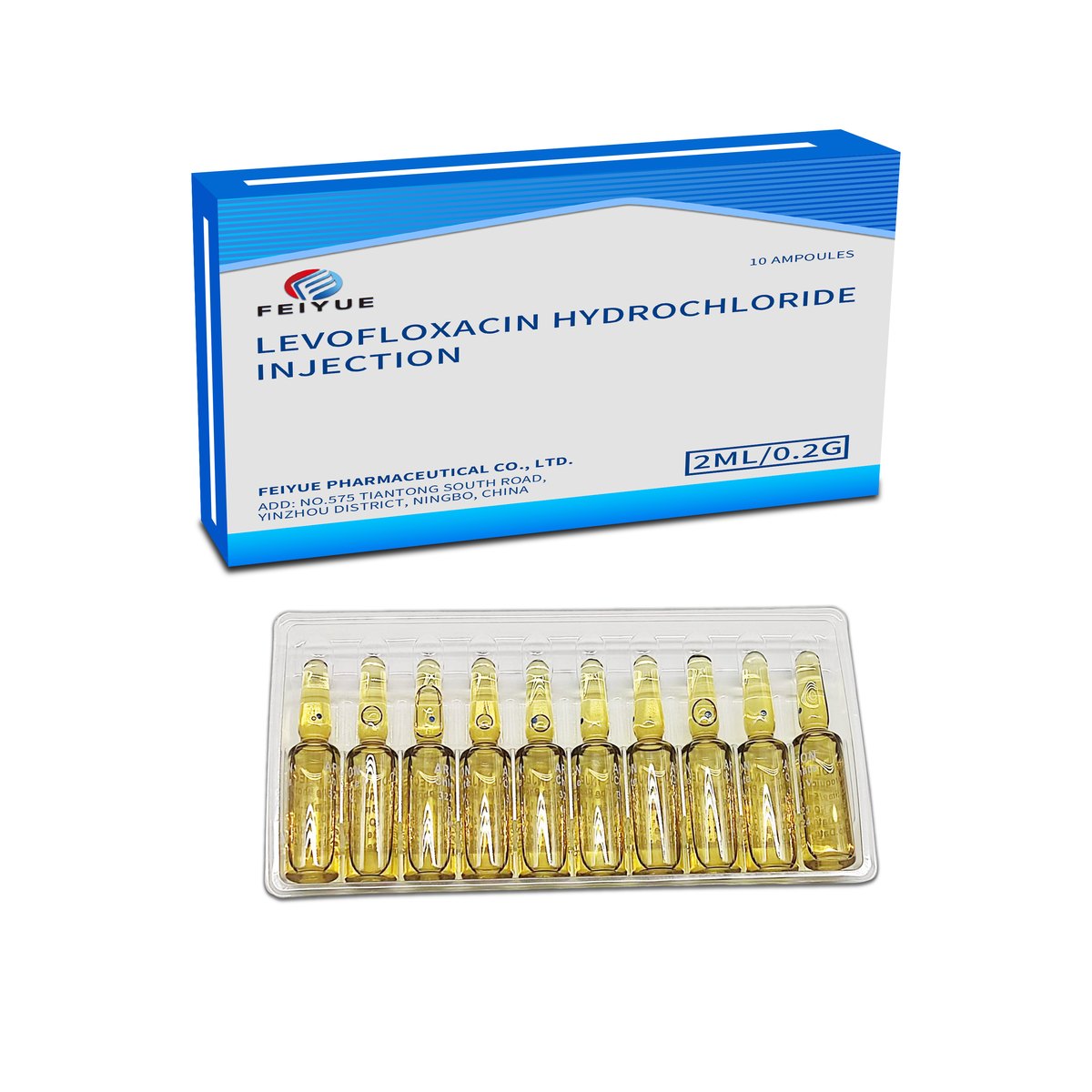 Levofloxacin Hydrochloride Injection 2ml:20mg / 2ml:0.2g / 5ml:0.5g / 10ml:100mg