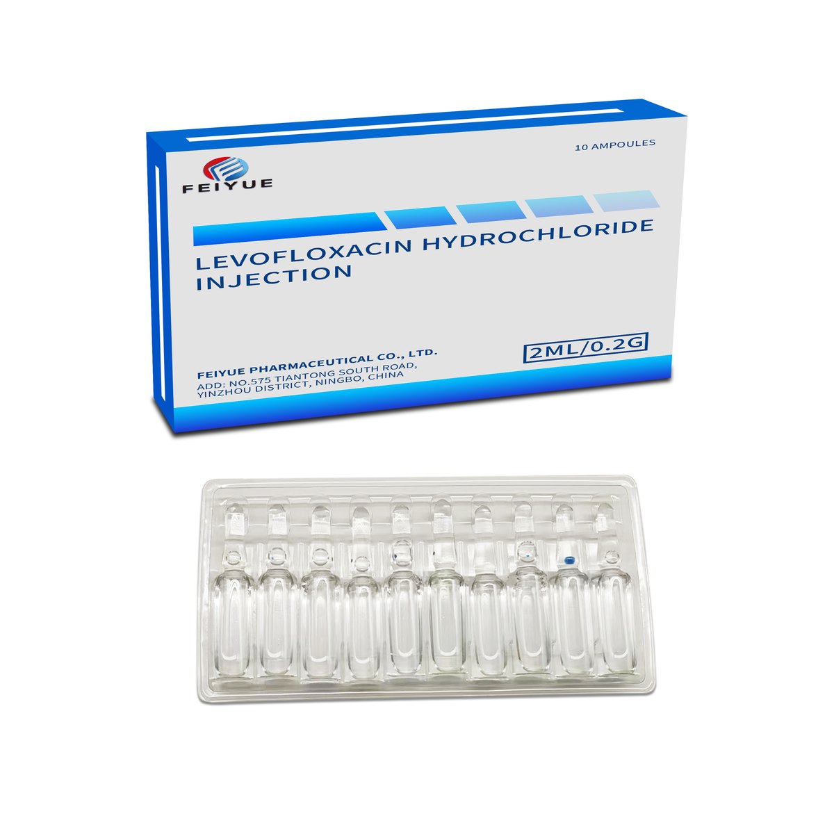 Levofloxacin Hydrochloride Injection 2ml:20mg / 2ml:0.2g / 5ml:0.5g / 10ml:100mg - view 3