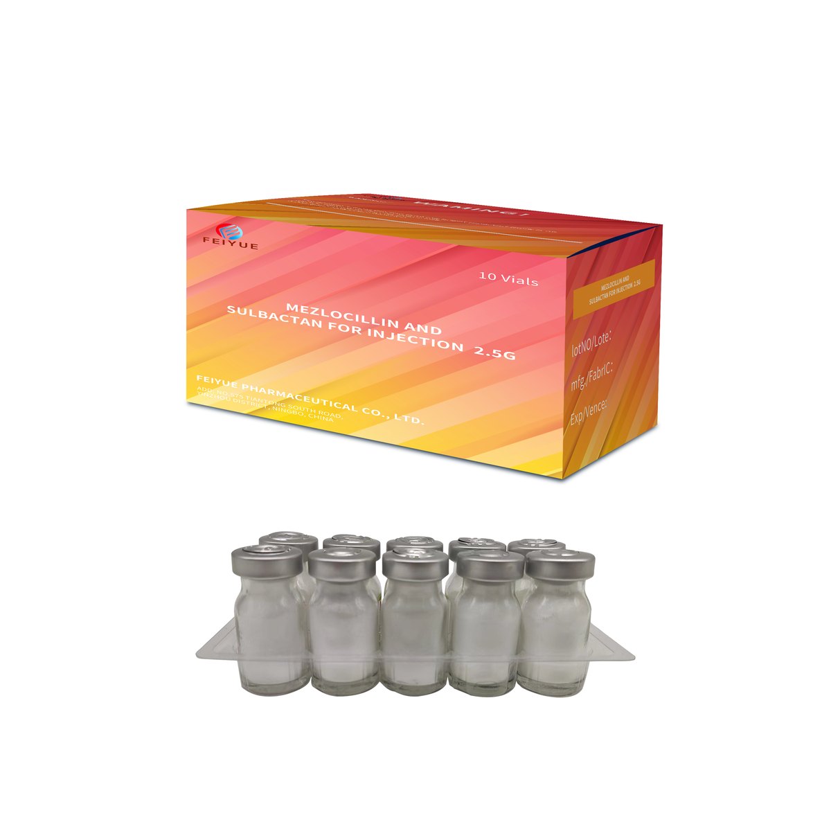 Mezlocillin Sodium and Sulbactam Sodium for Injection 0.625g / 1.25g / 2.5g / 3.75g - view 3
