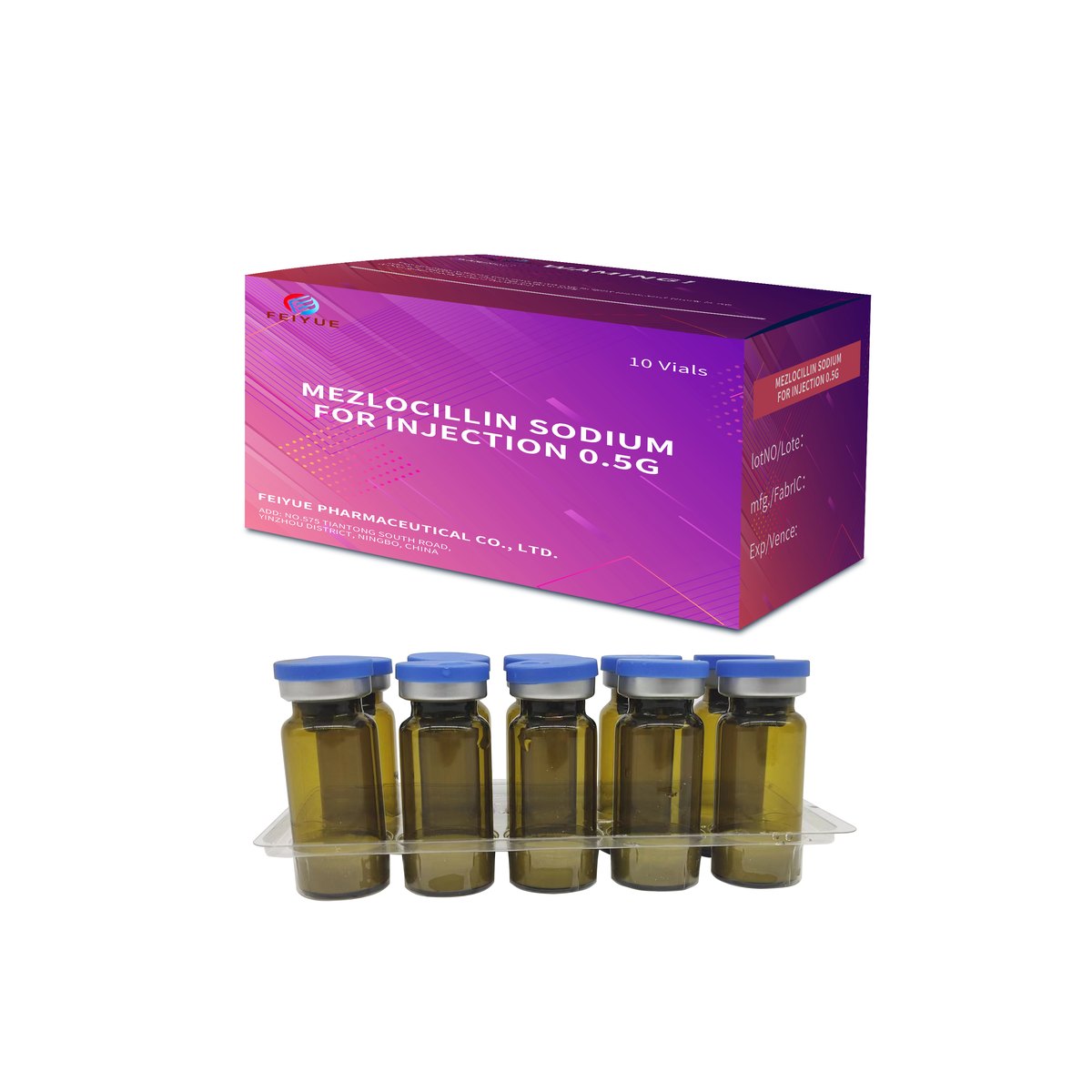 Mezlocillin Sodium for Injection 0.5g / 1g / 1.5g / 2g / 2.5g / 3g / 4g