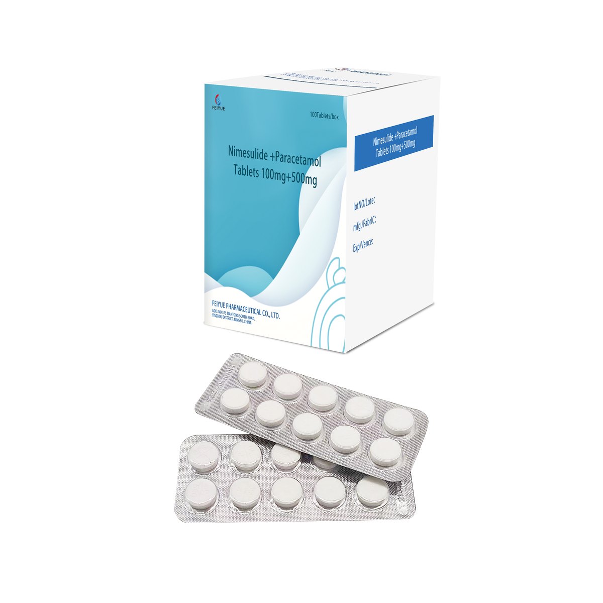 Nimesulide + Paracetamol Tablets 100mg+500mg - view 1