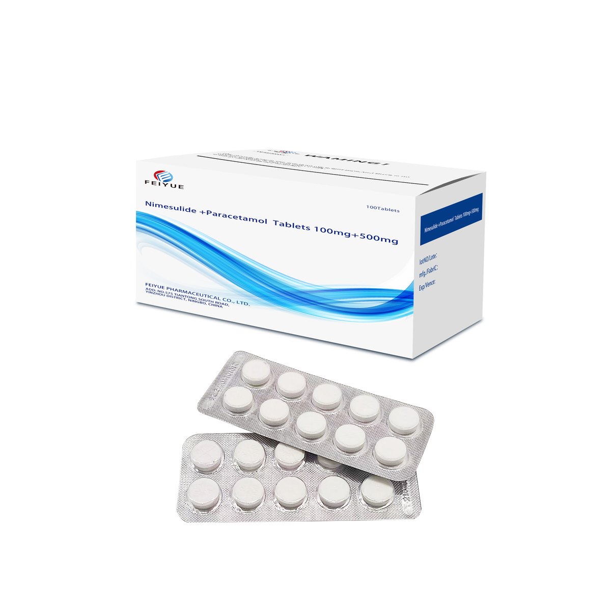 Nimesulide + Paracetamol Tablets 100mg+500mg - view 3